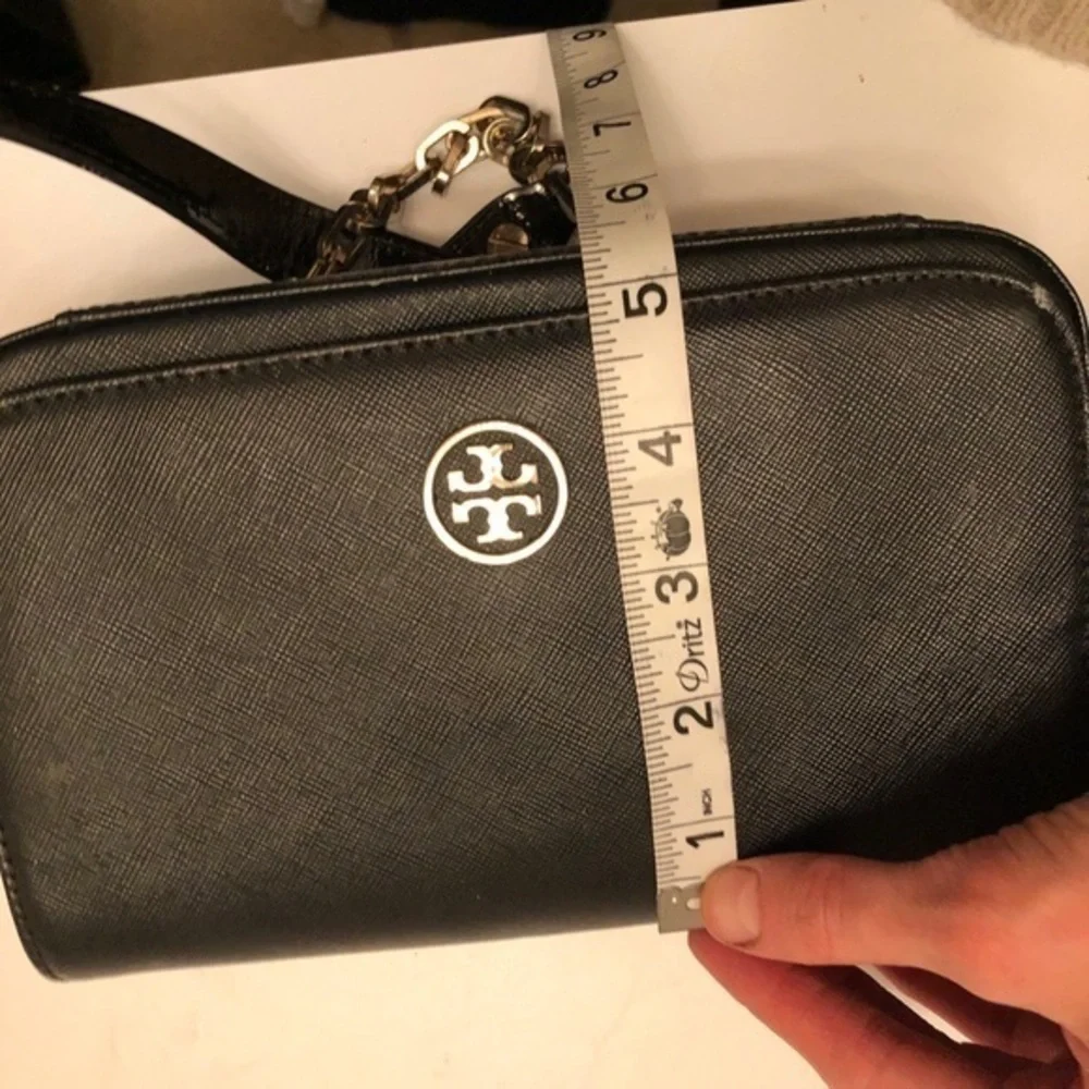 Tory Burch black saffiano leather crossbody bag
